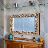 Rectangular Natural Agate Slice Mirror – Rustic Luxe Wall Decor